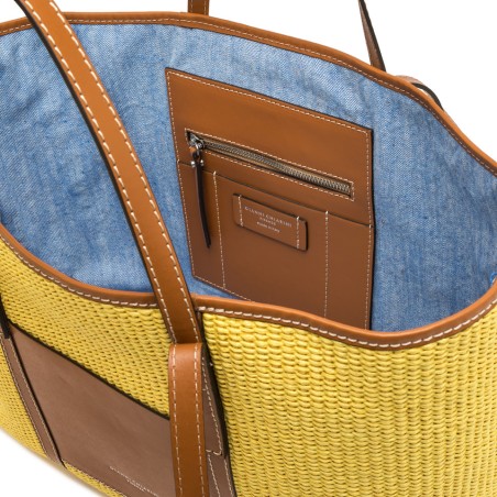 BORSA PELLE E TESSUTO SUPERLIGHT GIANNI CHIARINI BS10356 13855