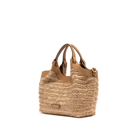 BORSA PELLE E TESSUTO DUA GIANNI CHIARINI BS11119 0422