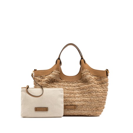 BORSA PELLE E TESSUTO DUA GIANNI CHIARINI BS11119 0422