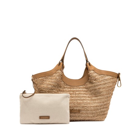 BORSA PELLE E TESSUTO DUA GIANNI CHIARINI BS11120 0422