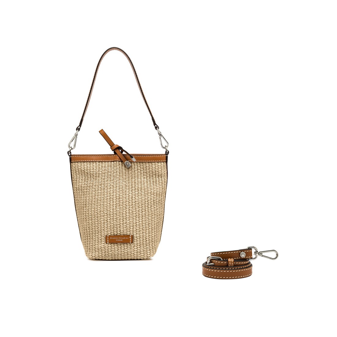 BORSA PELLE E TESSUTO VANESSA GIANNI CHIARINI BS11385 0422