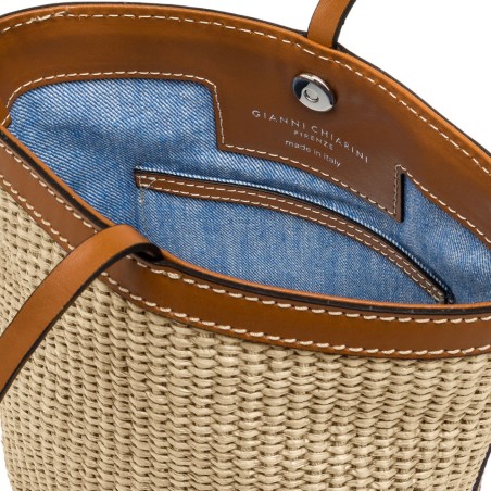 BORSA PELLE E TESSUTO VANESSA GIANNI CHIARINI BS11385 0422
