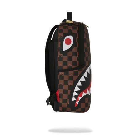 PEEKING CHARACTER CHECK BACKPACK SPRAYGROUND 910B7331NSZ BROWN