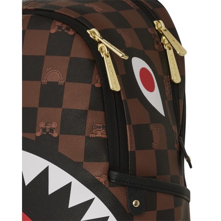 PEEKING CHARACTER CHECK SAVAGE SPRAYGROUND 910B7511NSZ BROWN