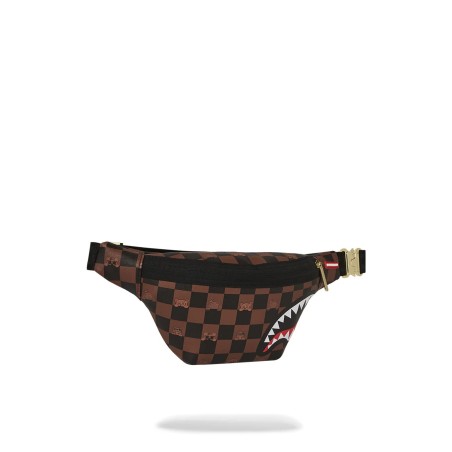 PEEKING CHARACTER CHECK CROSSBODY SPRAYGROUND 910B7512NSZ BROWN
