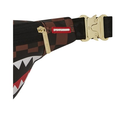 PEEKING CHARACTER CHECK CROSSBODY SPRAYGROUND 910B7512NSZ BROWN