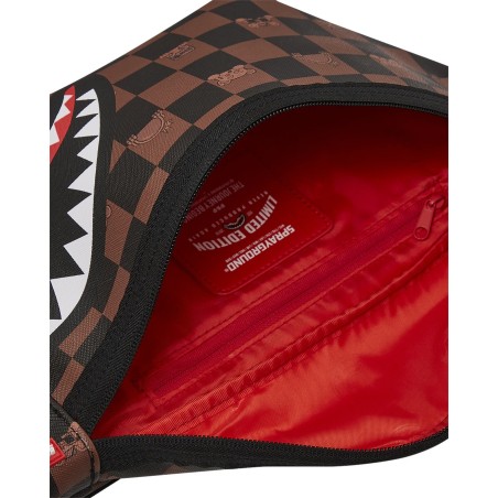 PEEKING CHARACTER CHECK CROSSBODY SPRAYGROUND 910B7512NSZ BROWN