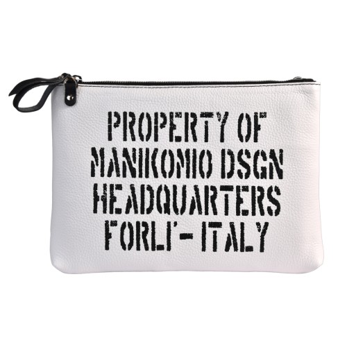 POCHETTE LARGE MANIKOMIO CLUTCH_L WHITE