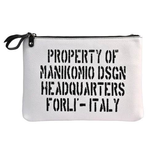 POCHETTE LARGE MANIKOMIO CLUTCH_L WHITE