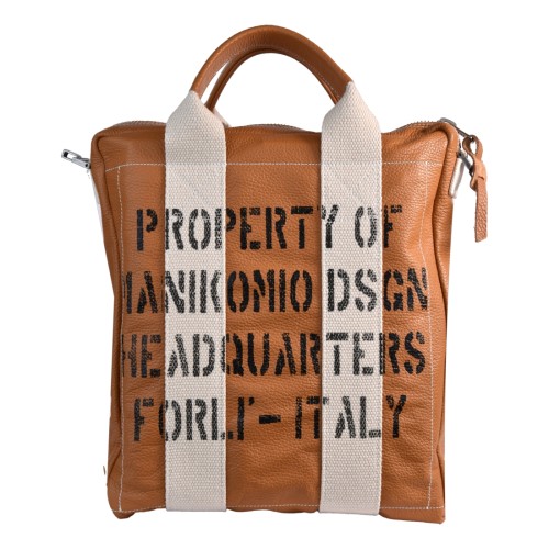 BORSA DUE MANICI MEDIA MANIKOMIO KW_LEATHER TOBACCO