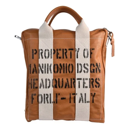BORSA DUE MANICI MEDIA MANIKOMIO KW_LEATHER TOBACCO