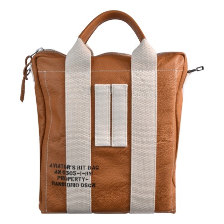 BORSA DUE MANICI MEDIA MANIKOMIO KW_LEATHER TOBACCO
