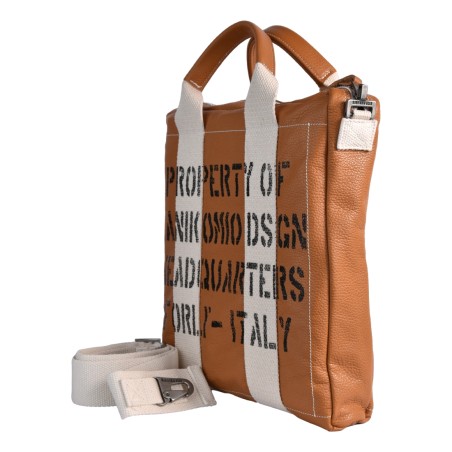 BORSA DUE MANICI MEDIA MANIKOMIO KW_LEATHER TOBACCO