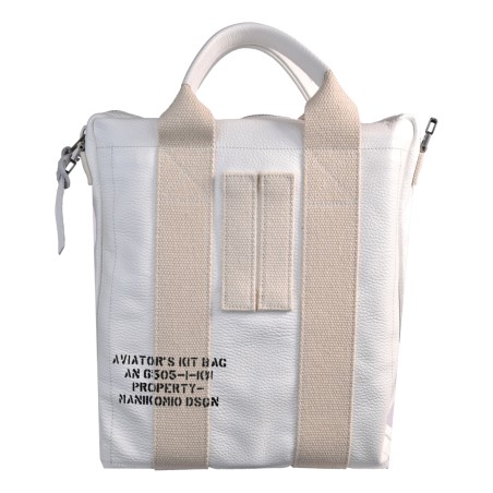 BORSA DUE MANICI MEDIA MANIKOMIO KW_LEATHER WHITE
