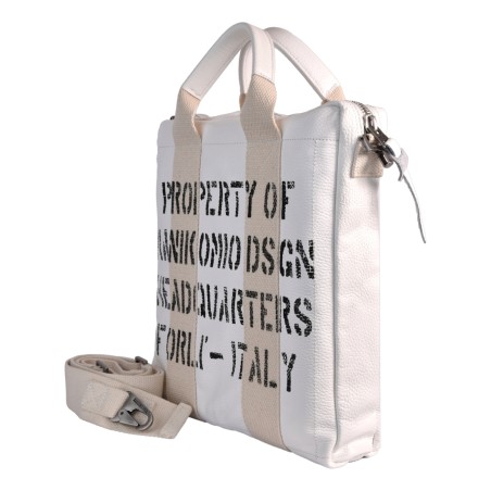 BORSA DUE MANICI MEDIA MANIKOMIO KW_LEATHER WHITE