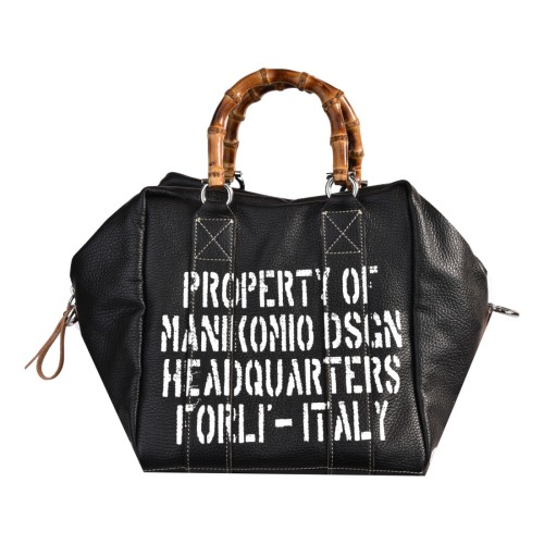 BORSA LADY 24 BAMBOO LEATHER MANIKOMIO LADY24_BAMBOO BLACK