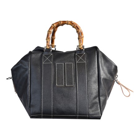 BORSA LADY 24 BAMBOO LEATHER MANIKOMIO LADY24_BAMBOO BLACK