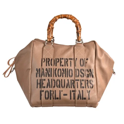 BORSA LADY 24 BAMBOO LEATHER MANIKOMIO LADY24_BAMBOO TAUPE