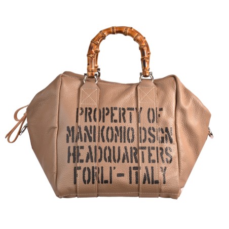 BORSA LADY 24 BAMBOO LEATHER MANIKOMIO LADY24_BAMBOO TAUPE