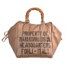 BORSA LADY 24 BAMBOO LEATHER MANIKOMIO LADY24_BAMBOO TAUPE