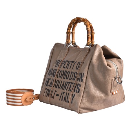 BORSA LADY 24 BAMBOO LEATHER MANIKOMIO LADY24_BAMBOO TAUPE