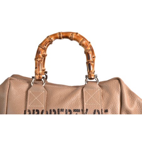 BORSA LADY 24 BAMBOO LEATHER MANIKOMIO LADY24_BAMBOO TAUPE
