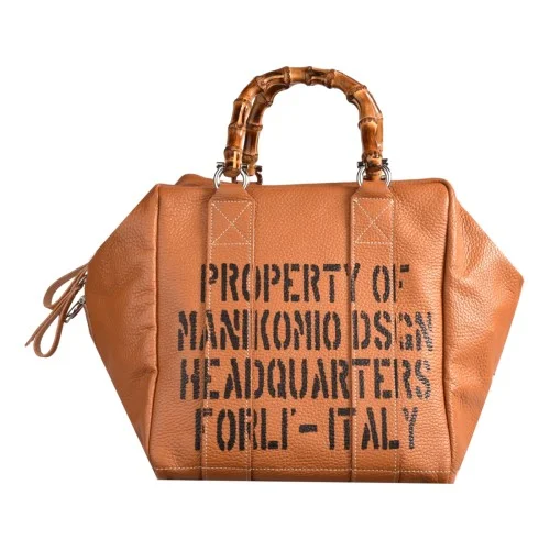 BORSA LADY 24 BAMBOO LEATHER MANIKOMIO LADY24_BAMBOO TOBACCO
