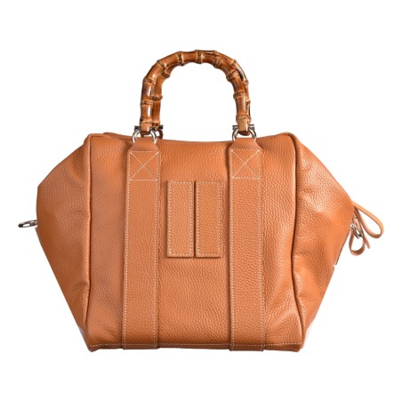 BORSA LADY 24 BAMBOO LEATHER MANIKOMIO LADY24_BAMBOO TOBACCO