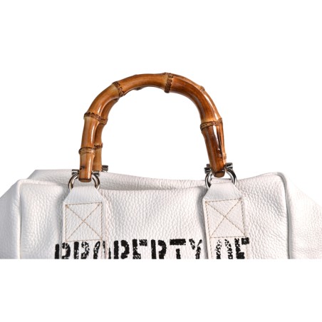 BORSA LADY 24 BAMBOO LEATHER MANIKOMIO LADY24_BAMBOO WHITE