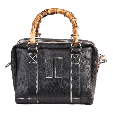 BORSA MARTY BAMBOO LEATHER MANIKOMIO MARTY BLACK