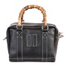 BORSA MARTY BAMBOO LEATHER MANIKOMIO MARTY BLACK