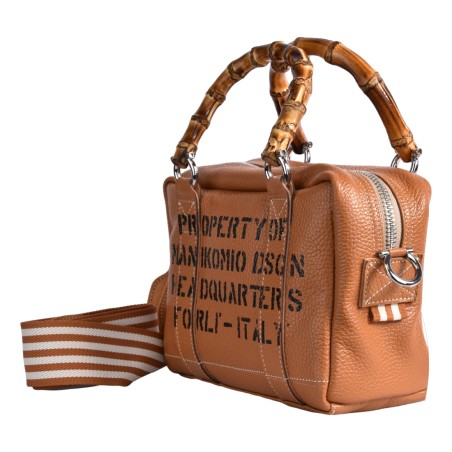 BORSA MARTY BAMBOO LEATHER MANIKOMIO MARTY TOBACCO