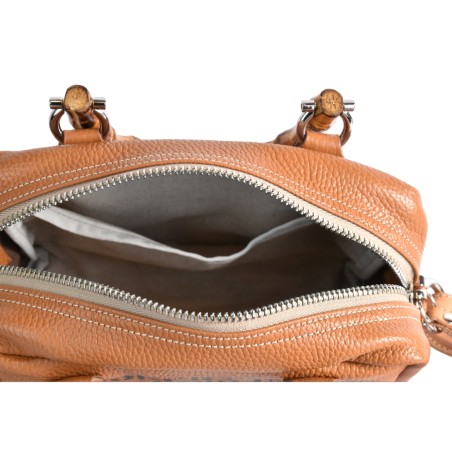 BORSA MARTY BAMBOO LEATHER MANIKOMIO MARTY TOBACCO