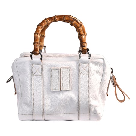 BORSA MARTY BAMBOO LEATHER MANIKOMIO MARTY WHITE