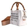 BORSA MARTY BAMBOO LEATHER MANIKOMIO MARTY WHITE