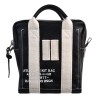 BORSA DUE MANICI MEDIA MANIKOMIO QB_LEATHER BLACK