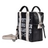 BORSA DUE MANICI MEDIA MANIKOMIO QB_LEATHER BLACK
