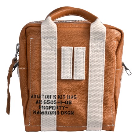BORSA DUE MANICI MEDIA MANIKOMIO QB_LEATHER TOBACCO