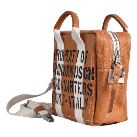BORSA DUE MANICI MEDIA MANIKOMIO QB_LEATHER TOBACCO