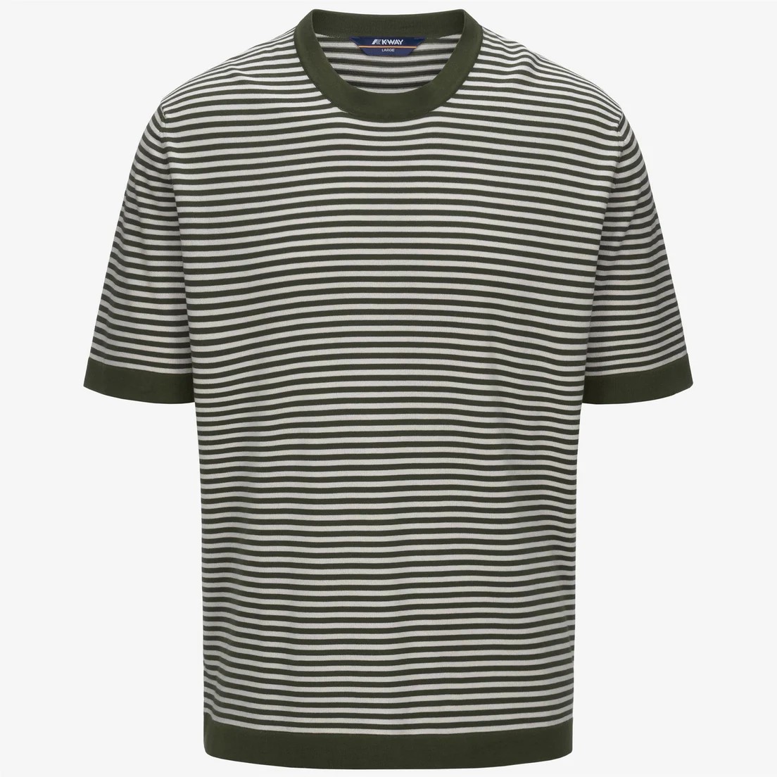 Tシャツ・カットソー K-WAY Men T-shirt Beige K61274W B0A T-SHIRT COMBE STRIPES K-WAY K61274W B0K