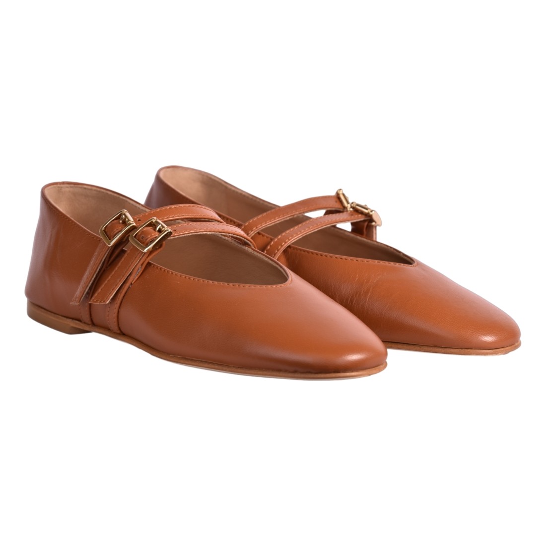 BALLERINA DOPPIO CINTURINO J.O.LUXURY STYLE 991 CIOCCOLATO