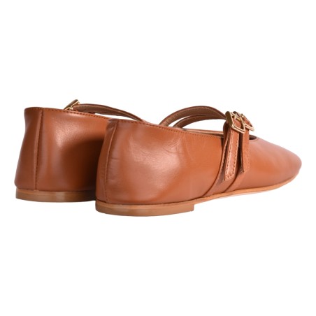 BALLERINA DOPPIO CINTURINO J.O.LUXURY STYLE 991 CIOCCOLATO