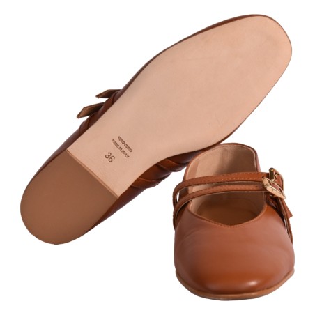BALLERINA DOPPIO CINTURINO J.O.LUXURY STYLE 991 CIOCCOLATO