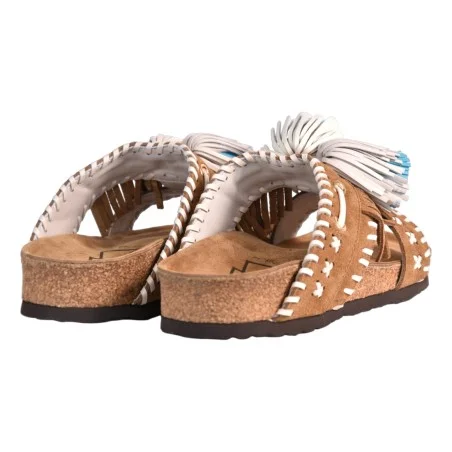 CIABATTA IN CAMOSCIO CON NAPPINE ELENA IACHI C10 TAN