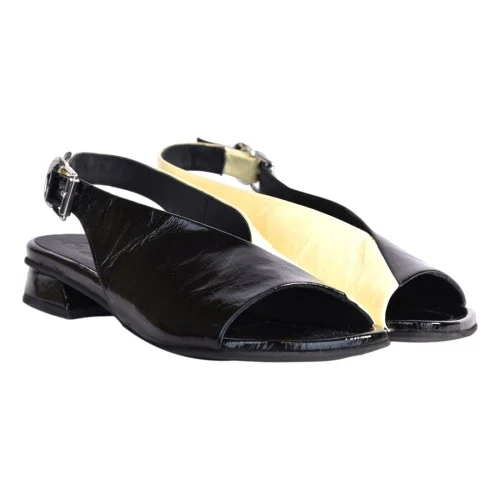 SANDALO IN VERNICE POEVE 10MM22 NERO/TALCO