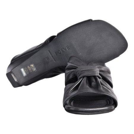 CIABATTA NODO IN NAPPA POEVE 30MM71 NERO