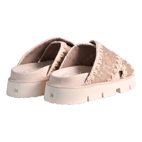 CRISS-CROSS SANDAL PAILETTES MOU MU.SW461007G NAT
