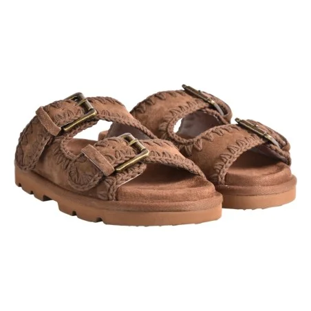 LOW BIO SANDAL TWO BUCKLES MOU MU.SW631000A NUT