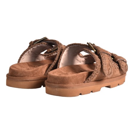 LOW BIO SANDAL TWO BUCKLES MOU MU.SW631000A NUT