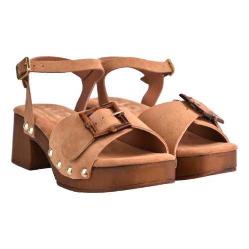 SANDALO ZOCCOLO CAMOSCIO J.O.LUXURY STYLE 2357 CUOIO